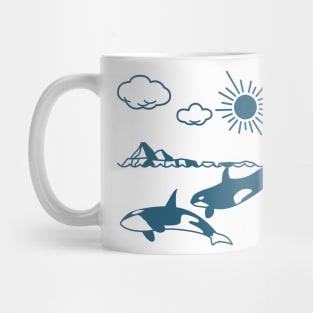 Killer whale, Minimal, Environment, Planet, Ocean Mug